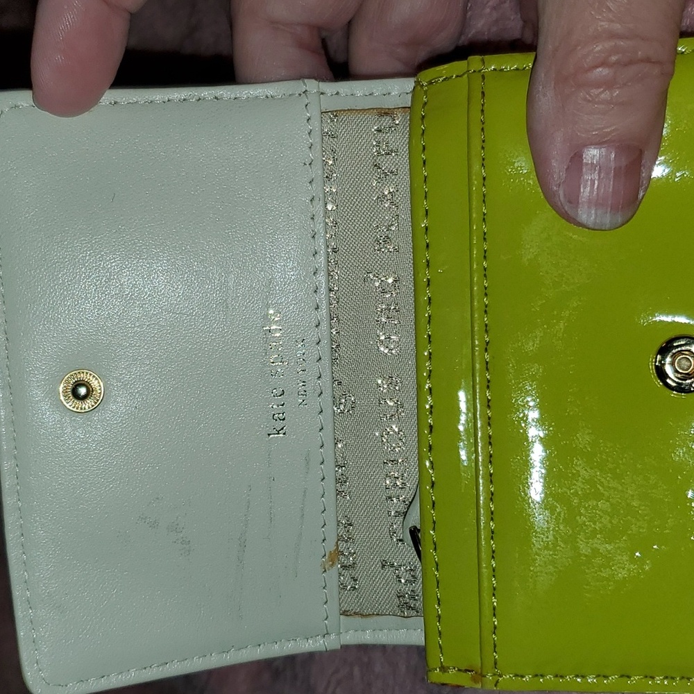 Kate Spade Sour Apple Green Patton Leather Wallet - Picture 11 of 17